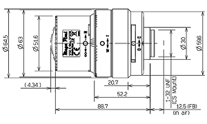 Cマウントズームレンズ　寸法図　M118VM413IRCS