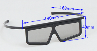 3Dメガネのサイズ 直線偏光式