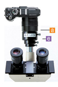 コンパクトデジタルカメラ、三眼顕微鏡JIS規格鏡筒への接続・取りつけ