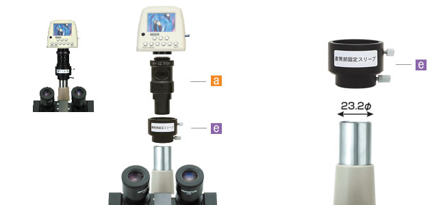 三眼JIS直筒23.2mmへの接続　CマウントCCDカメラ用顕微鏡接続取り付けアダプター