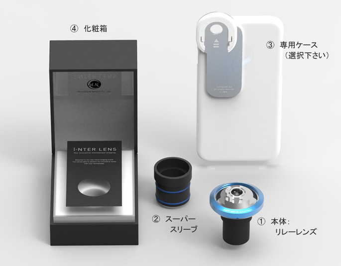 iphone顕微鏡用アダプター　標準構成内容