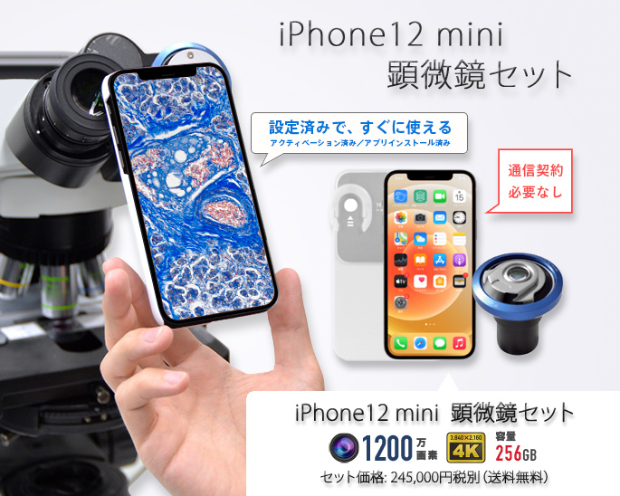 iPhone12mini 顕微鏡撮影アダプター