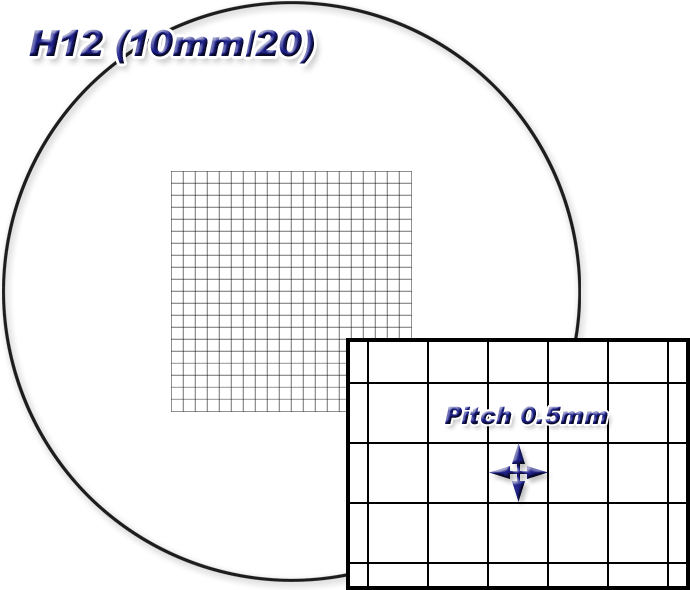 接眼ミクロメーター　H12 10mm/20分割