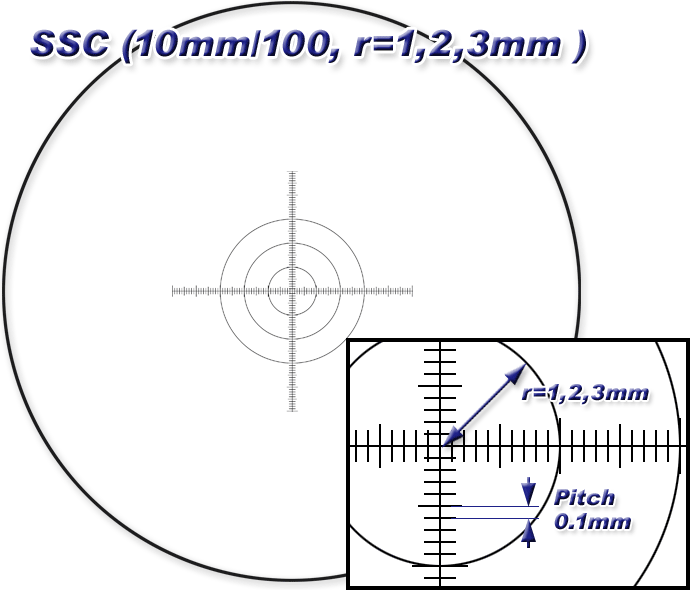 接眼ミクロメーター 同心円SSC 10mm/100分割