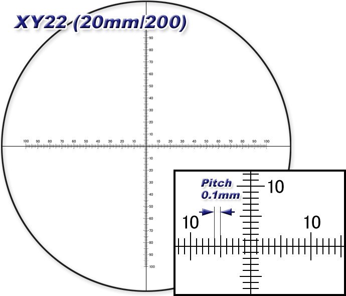 接眼ミクロメーター　XY22 20mm/200分割